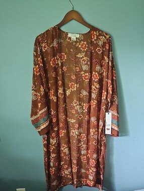 L.I.F.E. Kimono Coverup Duster New with Tags Size Large
